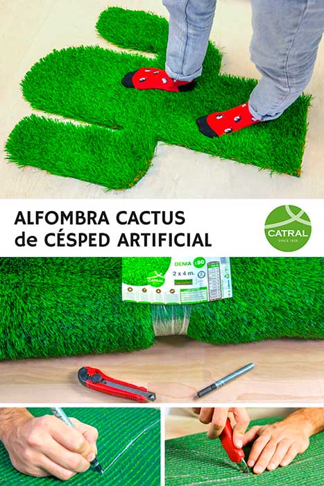 Alfombra Cesped Artificial cactus
