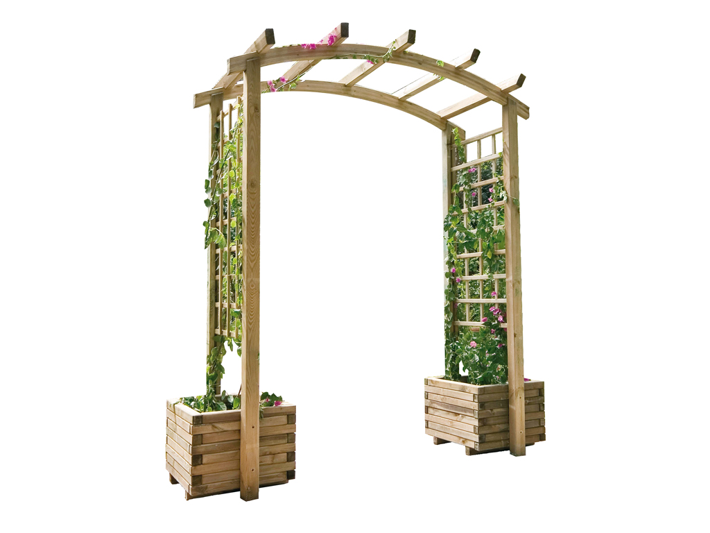 Double arch with planters